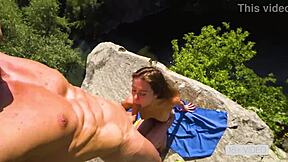 Intense public sex on a high cliff in canyon with Mia Bandini