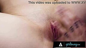 Steamy scissoring session with Lily Larimar and her seductive stepsister