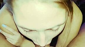 Thirsty blonde sucks on a massive BBC while her lazy boyfriend watches
