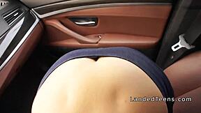 Young busty girl gets her ass pounded in a vehicle