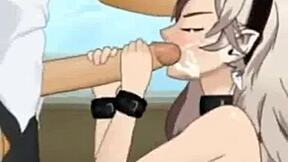 Corrin's sensual blowjob journey in the anime hentai film