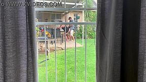Caught in the act: Neighbors getting naughty in the garden