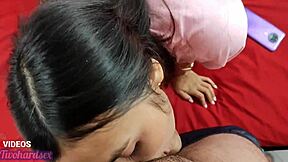 Stepmother seduced by blackmail, performs oral before wife interrupts