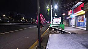 Daring tranny shows off in public