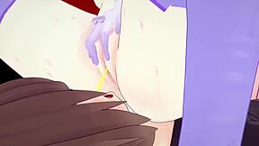 Kokomi's intense training session with her Genshin slave, Reikoku
