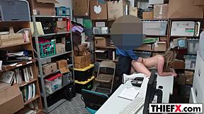 This gorgeous girl gets punished for stealing in this steamy video