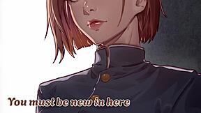 Get dominated by the seductive Joi Nobara in this femdom CBT anime video