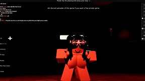 Petite teen gives a deepthroat blowjob in Roblox game