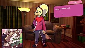 Furry ladies engage in strip poker game