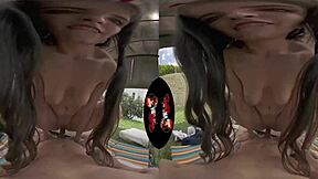 Lovely girl with nice boobs in VR