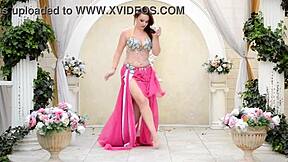 Russian beauty shows off her belly dancing skills