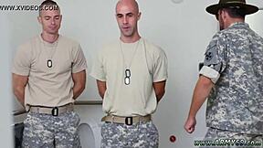 Steamy military-themed gay sex videos featuring blowjobs and threesomes