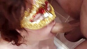 Sexy Halloween parody featuring a busty babe in a hot blowjob scene