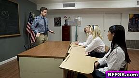 Students Penelope Woods, Britt Blair, And Kallie Taylor Transform From Innocent To Wild, Craving Their Teacher's Touch