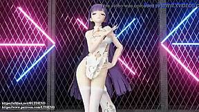 MMD Raiden Mei in a stunning Chinese dress, skillfully animated by LTDend