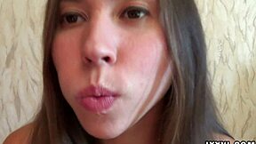 Fetish tongue ananta shakti sucking dildo and fingering