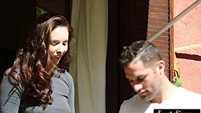 Glamorous teen gets doggystyle fucked in outdoor roleplay