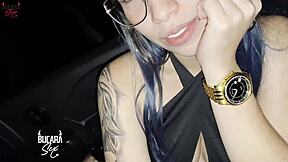 colombian brunette pays uber with sex and epic blowjob