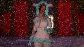 Blonde and brunette girls have a naughty Christmas cumming adventure