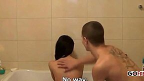 European bathroom sex with Czech amateur and big cock blowjob