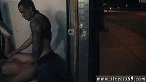 B screaming in extreme outdoor orgasm with golden dildo left behind