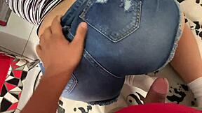 Stuck sister's rear view steals the show