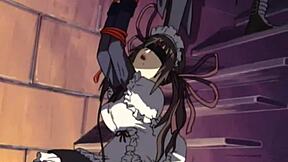 Cartoon lesbian BDSM ass decoration for the restrained teen