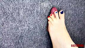 Ever Seen a Small Dick Jerked Off Through Glory Hole by Sexy Feet?