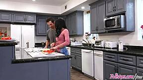 Gina Valentine and Donnie Rock engage in a sensual food fight