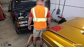 A steamy encounter between a car enthusiast MILF and her skilled mechanic