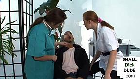 Petite dominatrix's BDSM group session with black submissive