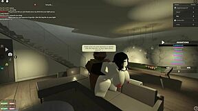 Hot girl gets banged in Roblox game