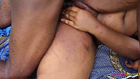A big black penis penetrates a chubby woman's genitals and ejaculates on her round buttocks