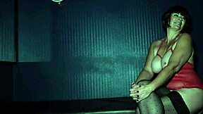 A sultry mature woman from France pleasures a massive ebony shaft in a secluded niche