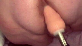 First-time ass stretching with sex machine