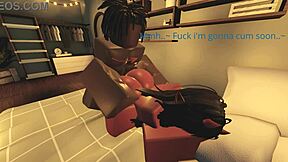 Exclusive animation video featuring a busty anime babe getting wet and wild
