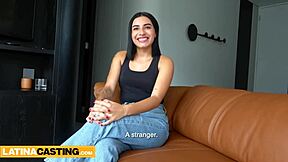 Shy Latina teen takes on huge cock in audition