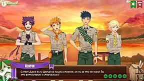 Sizzling hot yaoi action in Russian voice acting - A game on friend's camp