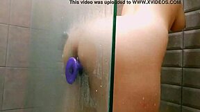 Neighbor caught masturbating with a dildo in the bath