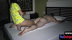 Young Thai girl Leena gives a skilled massage and performs oral sex on a lucky guy