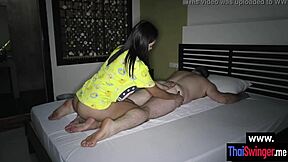 Young Thai girl Leena gives a skilled massage and performs oral sex on a lucky guy