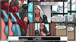 Animated Spiderman gets naughty with two blonde MILF hotties in a steamy threesome