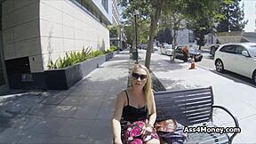 Barista gives a real-life handjob and exposes her big ass in public