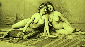 A trio of hairy vintage pornstars in antique action