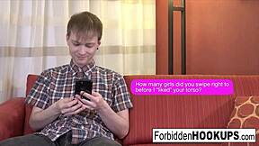 A well-endowed blonde receives penetration from her step-brother's massive member