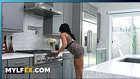 Eliza Rae, a sultry chef MILF, experiences desire in the kitchen