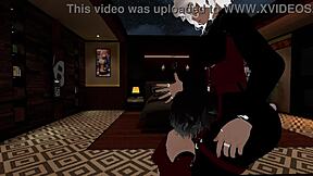 Femboy police officer gets cock sucked in office VR