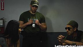 A stunning Latina is vigorously penetrated by her immigration officer in this video.