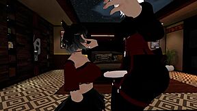 Femboy police officer gets cock sucked in office VR