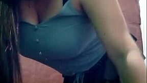 Sultry MILF with big natural tits in steamy solo session